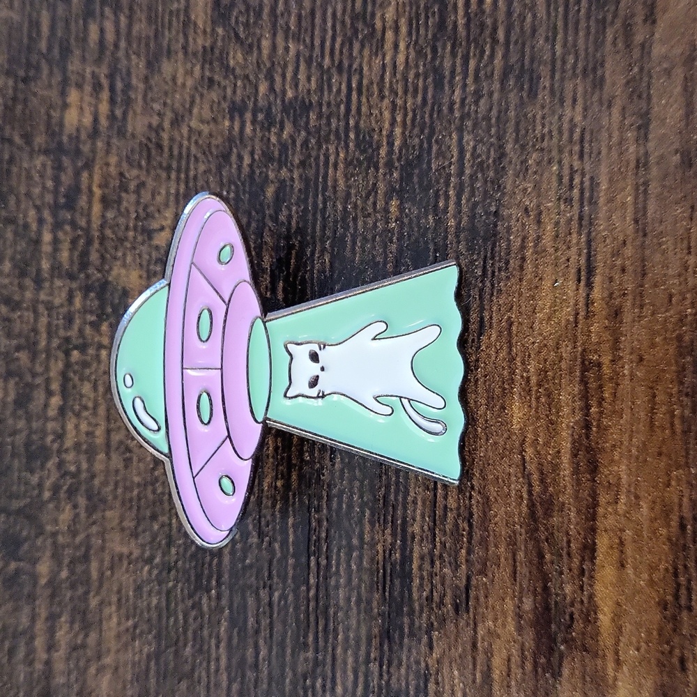 Cat Spaceship Enamel Pin
